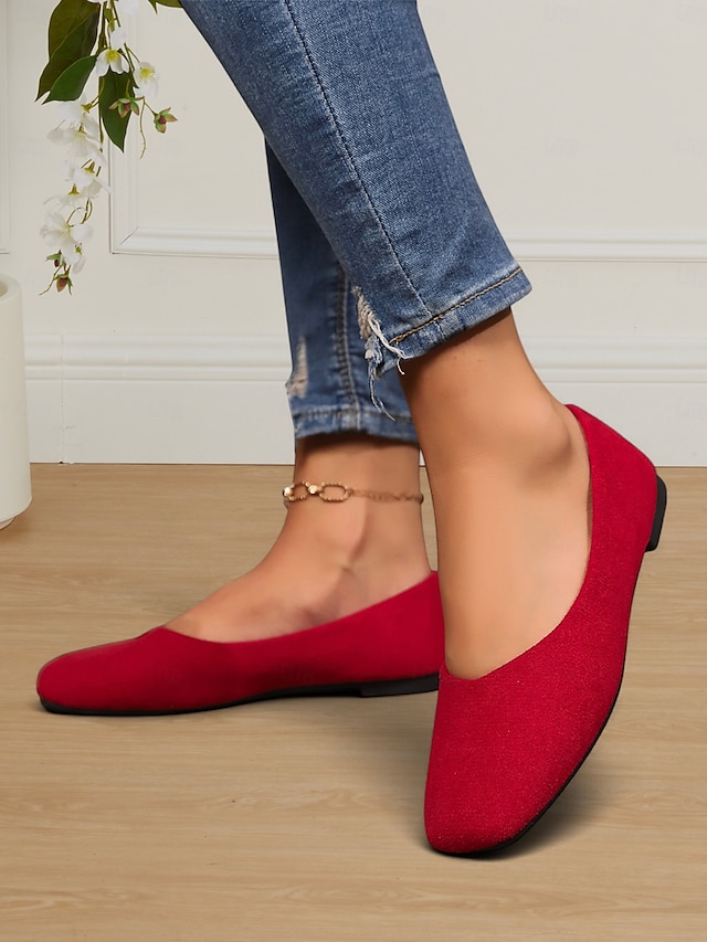  pantofi cu slip-on clasici pentru femei din piele intoarsa artificiala pentru uzura de zi cu zi, birou si calatorii