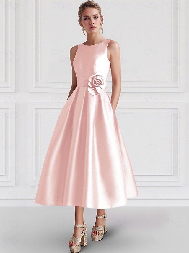 A-Line/Princess Boat Neck Sleeveless Cocktail Dresses with Pleats main image 1