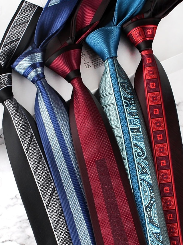  Homme Cravates Mode Grande occasion Classique Bloc de couleur Fête de Mariage Usage quotidien