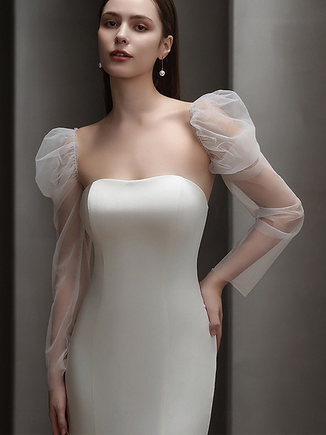  Renda Até o Cotovelo Luva Elegante / Estilo Clássico Com Cor Pura Luvas de Festa / Casamento