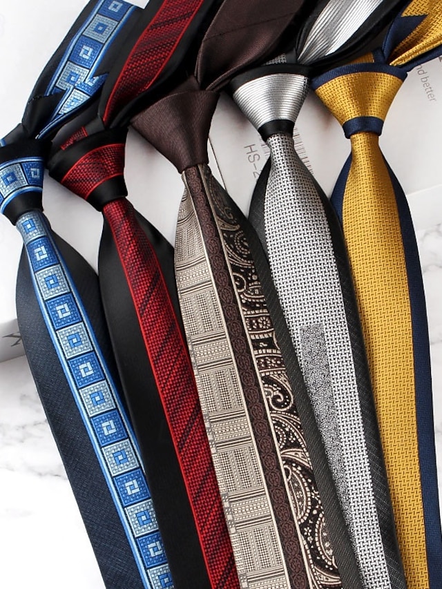  Homme Cravates Mode Grande occasion Épissure Bloc de couleur Fête de Mariage Usage quotidien