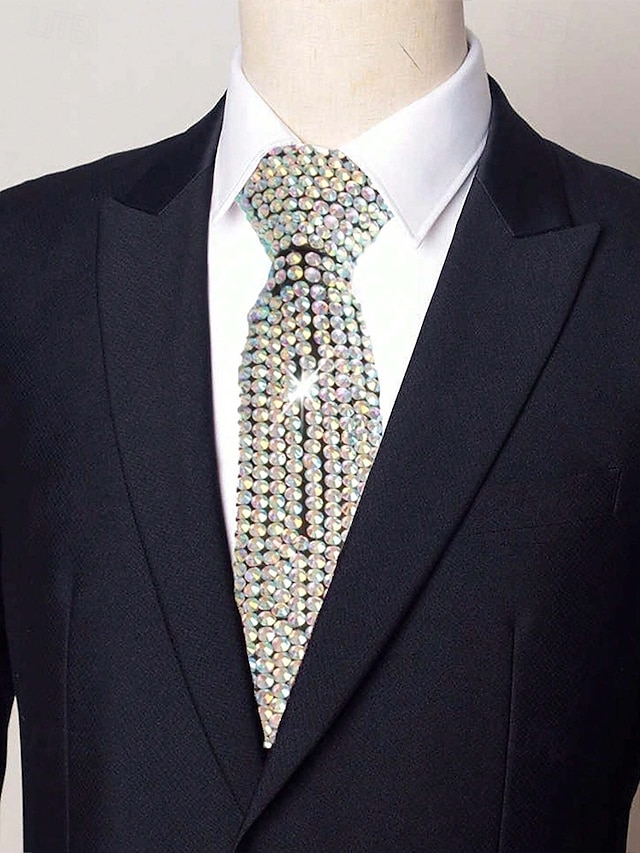  cravate style diamant en strass pour hommes et femmes – détail étincelant en faux diamant pour événements officiels, fêtes et occasions spéciales