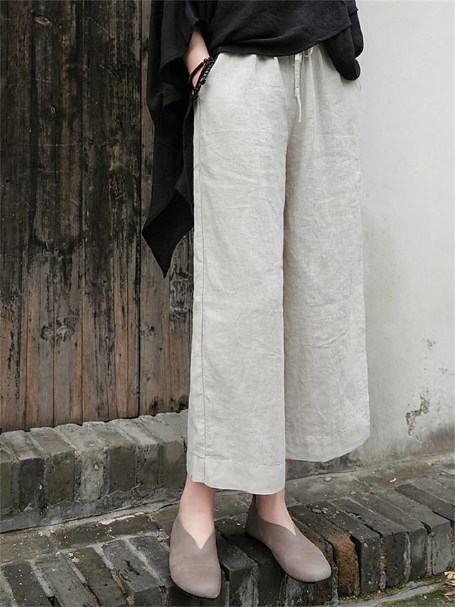 Pantalon Femme J.W.Anderson – Taille 10 – Coton Lin – Couleur Crème – Occasion Très Bon État
