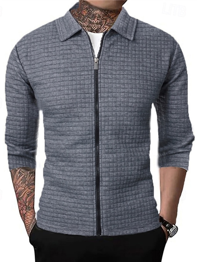  Per uomo Giacca Leggera Giacca Estiva Giacca Camicia Giacca di transizione Vacanza Quotidiano Resistente all'usura Tasca Primavera Autunno Semplice Moda Classico Bavero Regolare Nero Bianco Vino Blu