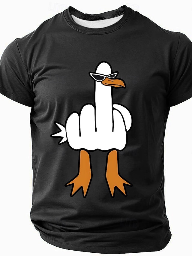  Homme Drôle Canard T-shirt Manche Courte T-shirt Impression 3D Col ras du cou Chemise Mode Exagéré Designer Soirée Rue Occasionnel Noir Rouge Bleu Été Printemps Toutes saisons Vêtement Tenue S M L XL