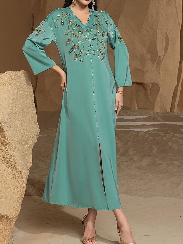  Kleid Brautmutterkleid Elegant Party Bateau-Ausschnitt Bodenlang Polyester Langarm mit Perlenstickerei 2025