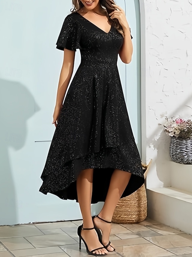 midi dress black lace – AX Paris US Birthday Party Dresses for Fabric_Lace Size:XLarge