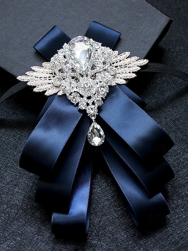  mænds luksus krystal broche butterfly - elegant båndnål med rhinsten dekoration, formelt bryllup og festtilbehør