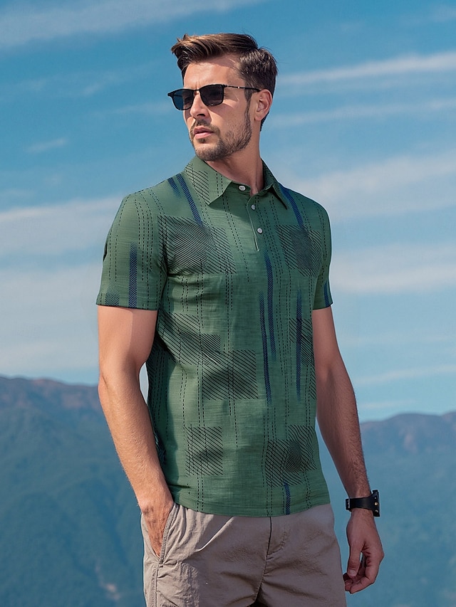  Homme T-shirt POLO Vert Manche Courte Top Tenue de golf Vêtements Tenues Porter des vêtements