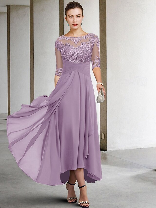 Graceful A-Line Half Sleeves V-Neck Sash Floor-Length Plus Size Mother Of The Bride Dress