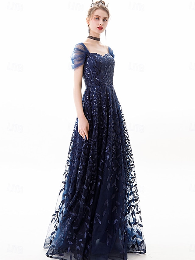  נשף גזרת A שמלות Quinceanera אלגנטית שמלה חתונה אורחת חתונה עד הריצפה שרוולים קצרים סירה מתחת לכתפיים פוליסטר ללא גב עם קפלים 2025