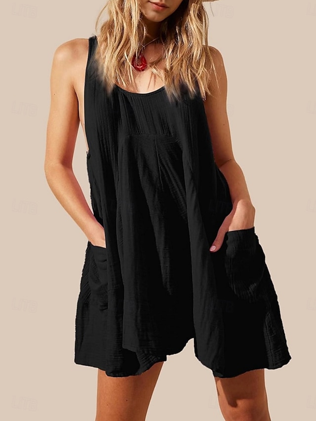  Women's Mini Dress Petite Dress Casual Dress Summer Dress Slip Dress Fashion Classic Modern Daily Beach Weekend Regular Fit Plain Sleeveless U Neck Black Navy Blue Blue Green Summer