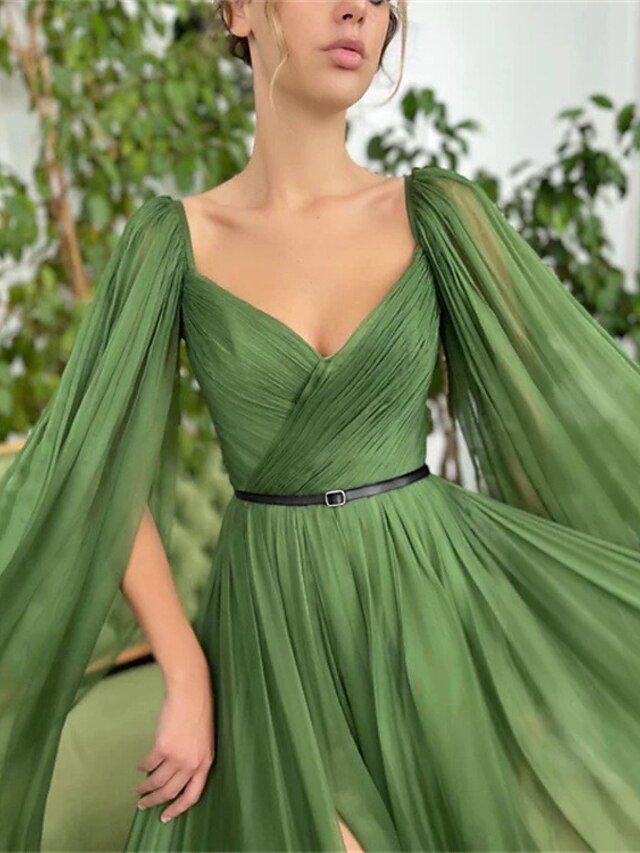 V-Neck Sleeveless Elegant Party Train Dress