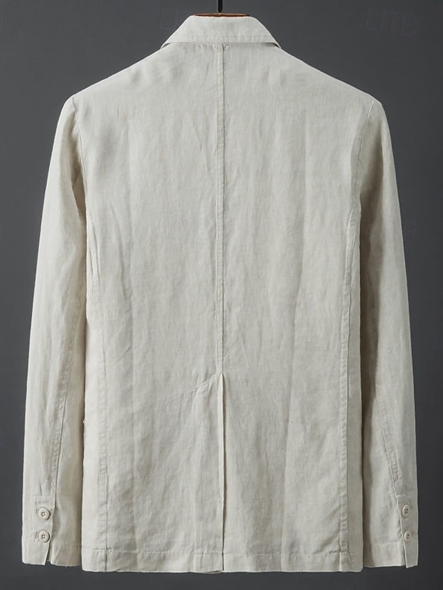 Men'S White Cool Linen Fabric Jacket Summer Blazer Sport Coat
