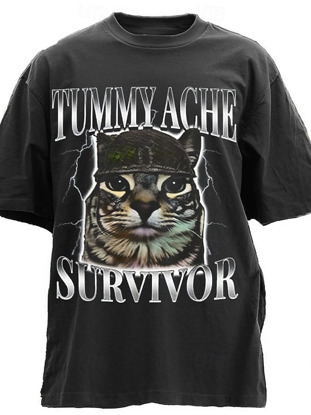 T-shirt Humour "Chat Selfie & Sasquatch" - 100% Coton, Noir, Coupe Régulière, Made In USA