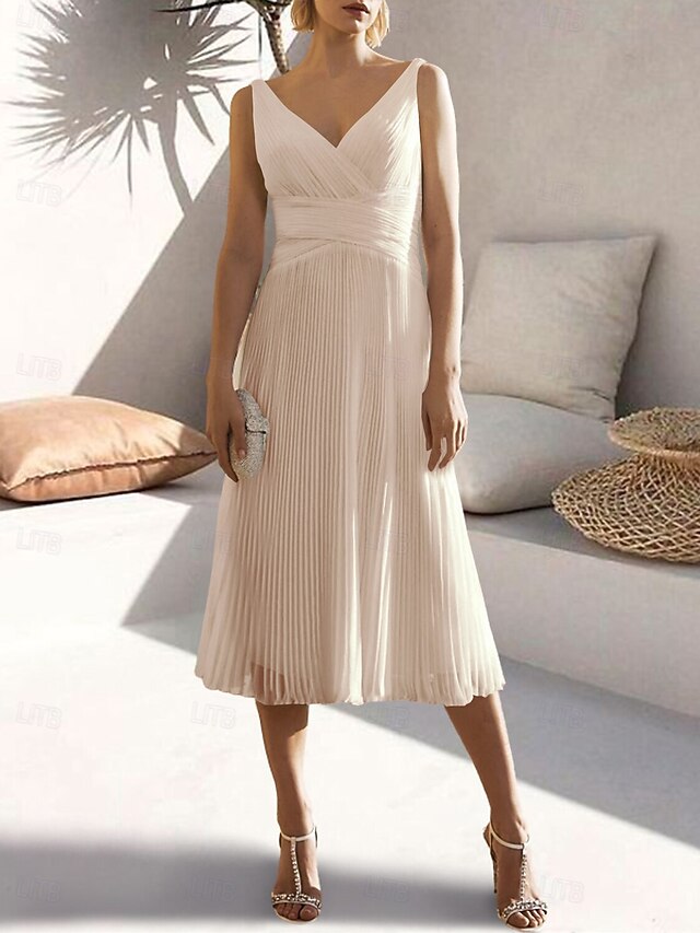 A-line Pure Color Dress