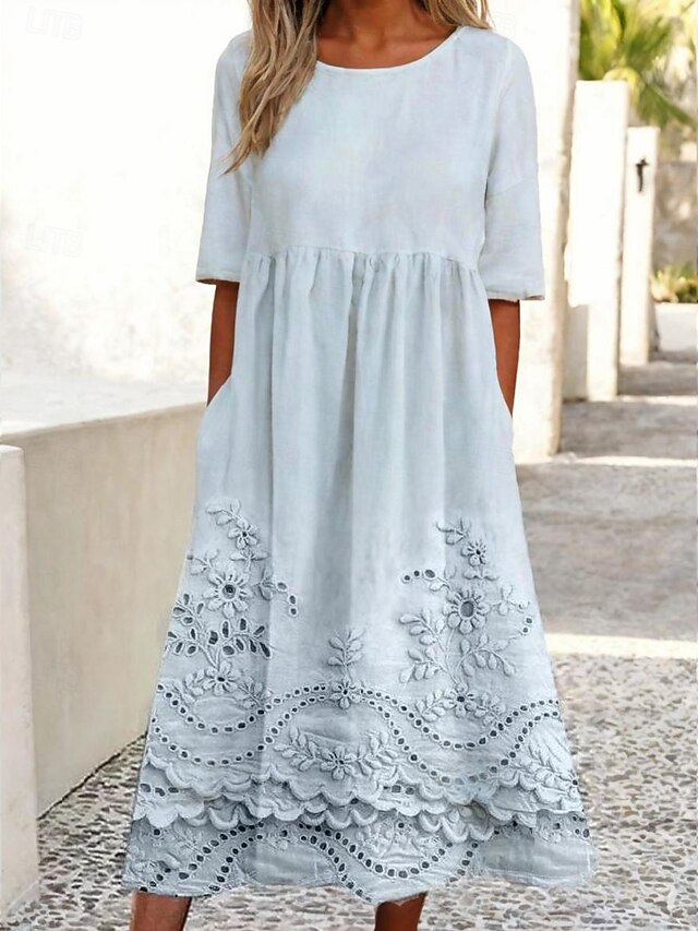 Women's Mini Dress A Line DressT Shirt Dress Tee Dress Summer Dress Vacation Stylish Casual Vacation Daily Regular Fit Graphic Short Sleeve Crew Neck Dusty Blue Summer4