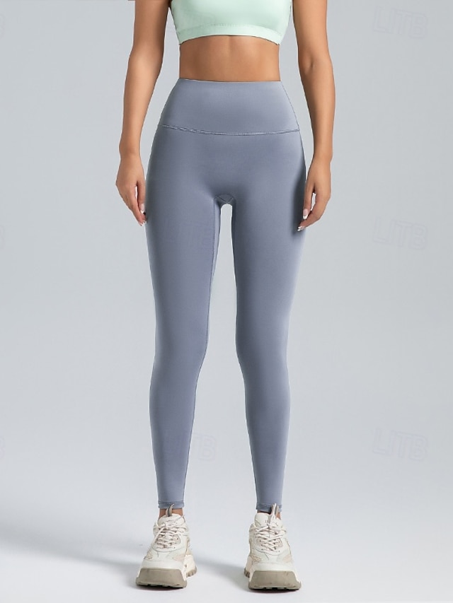 Pantalon de yoga Leggings de yoga Femmes Contrôle du ventre Lifting des fesses Yoga Entraînement en salle Pilates Collants Taille haute Spandex Automne Des sports Tenues de Sport Élastique Mince Brun