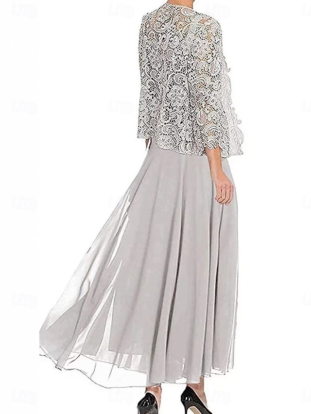 Ensemble 2 Pièces Femme - Robe Longue Et Bolero Dentelle - Cérémonie, Mariage, Soirée Chic - Taille Européenne