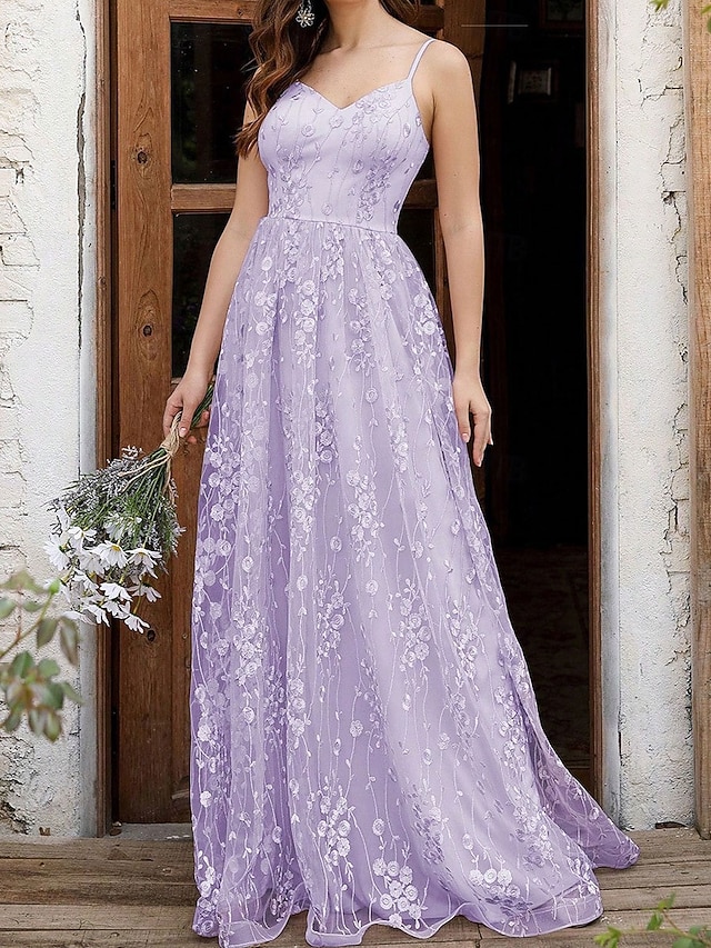 Robe de Soirée A-Line Robe de Fête Invité de Mariage Longueur Maxi Sans ...
