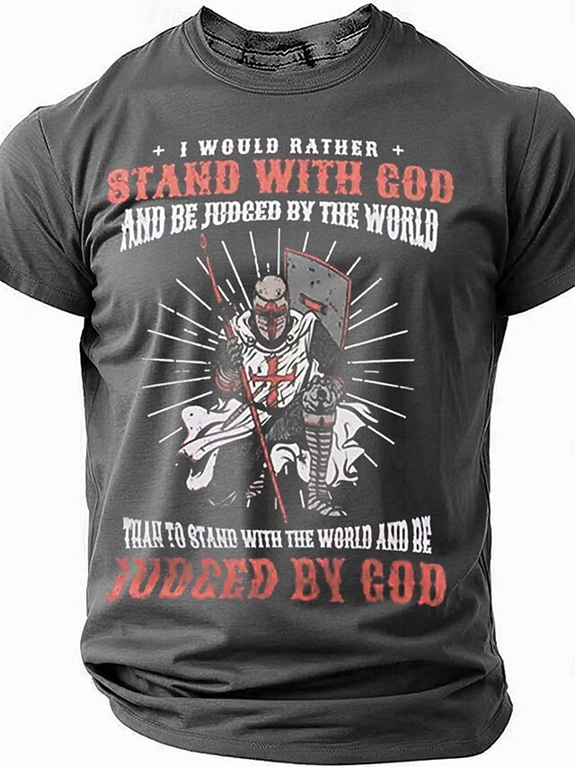  Påsk Herr Tempelriddare T-shirt Kortärmad T-shirt 3D-tryck Rund hals Skjorta Designer Ledigt Fest Helgdag Svart Blå Grön Sommar Vår Kläder S M L XL XXL XXXL