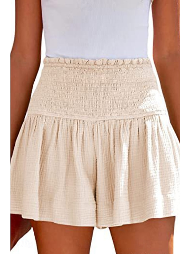  Pentru femei Pantaloni scurți inspirați din in Pantaloni Scurți Pantaloni Șic Stradă Casual Scurt Natural Simplu Talie elastică Confortabil Exterior Comfortabil Stradă Purtare Zilnică Migdală Gri