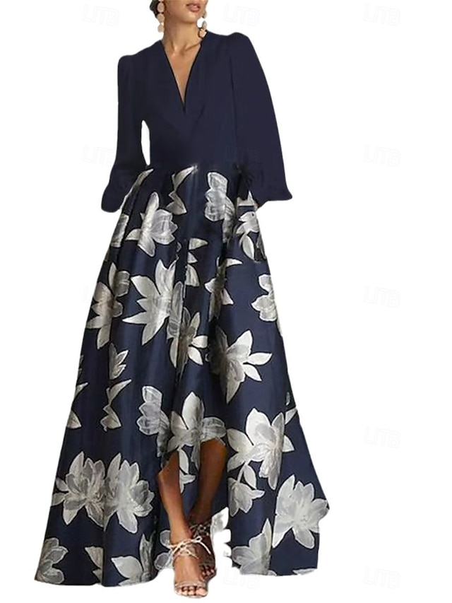  Abito a linea ad A per la madre della sposa elegante vintage scollo a V lunghezza al pavimento charmeuse maniche lunghe con sfera  nastro abito da derby abito per il giorno della corsa 2025