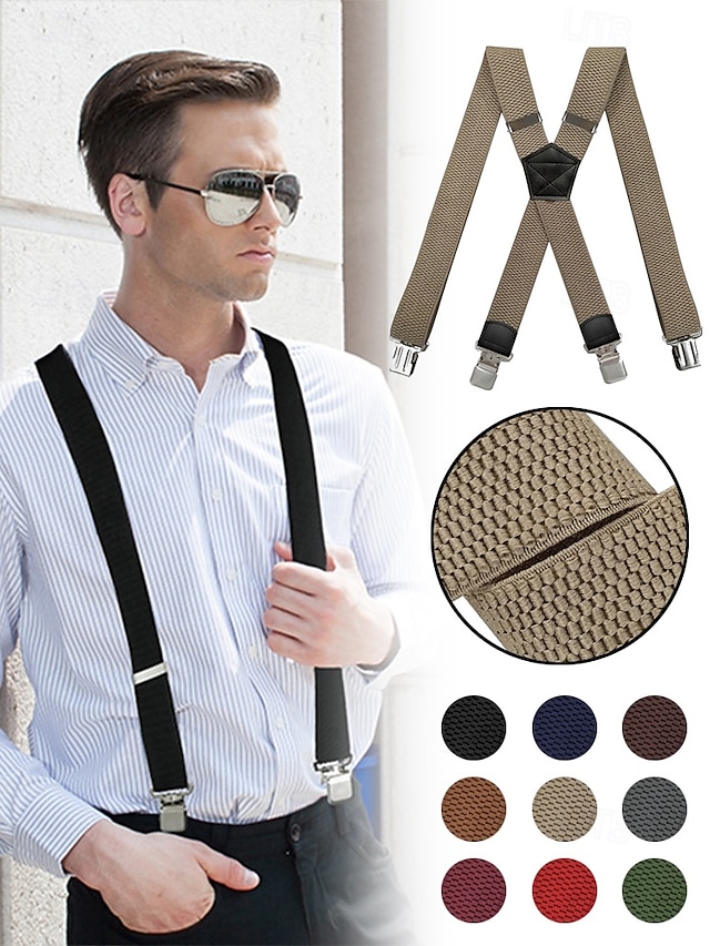  Herren Hosenträger mit Gummiband und Metallclip, verstellbar – klassisch und vielseitig, geeignet für modebewusste Business- und semi-formelle Anlässe