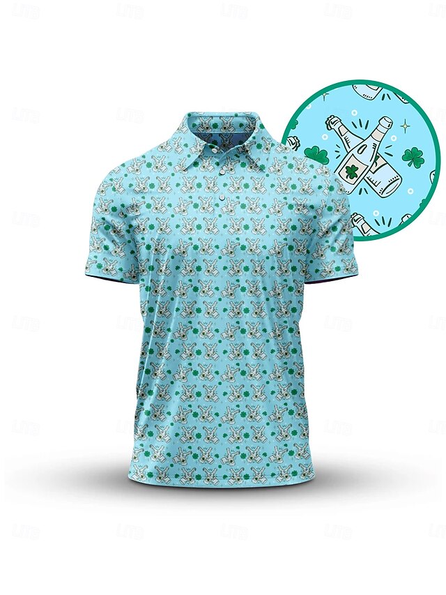  Homme T-shirt POLO Bleu Manche Courte Top Tenue de golf Vêtements Tenues Porter des vêtements