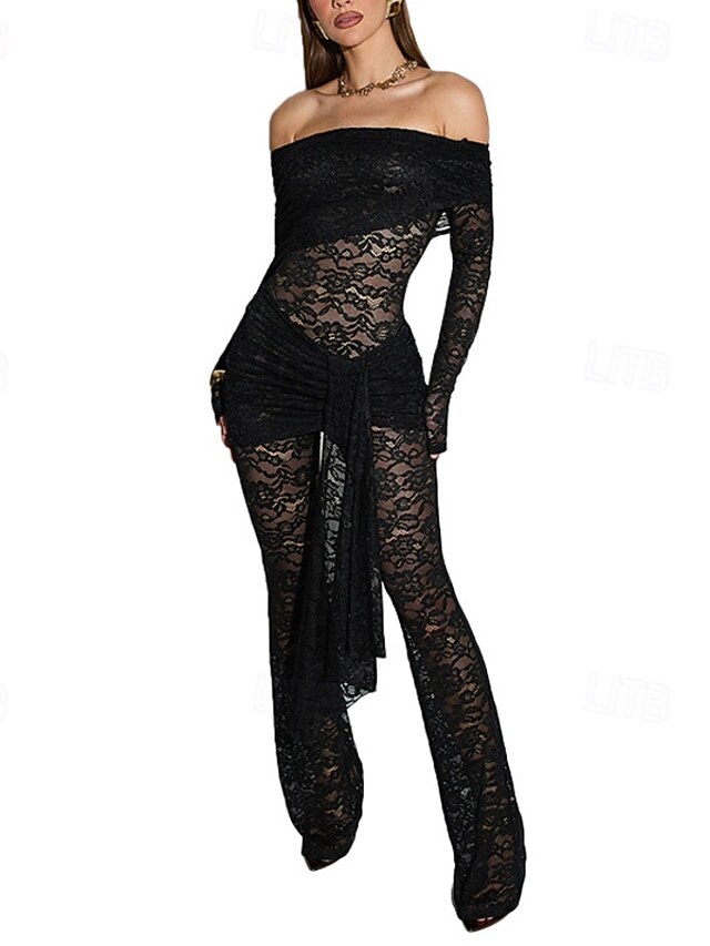 Women's Solid Color Loose Casual Lace Jumpsuit