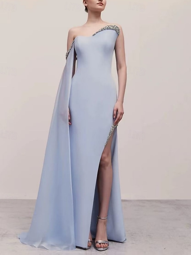  Sirène / Trompette Robe de Soirée ancien Robe Gala Cravate Noire Réception de mariage Longueur au sol Sans manches Col carré Détachable Organza avec Strass Paillettes Perles 2025