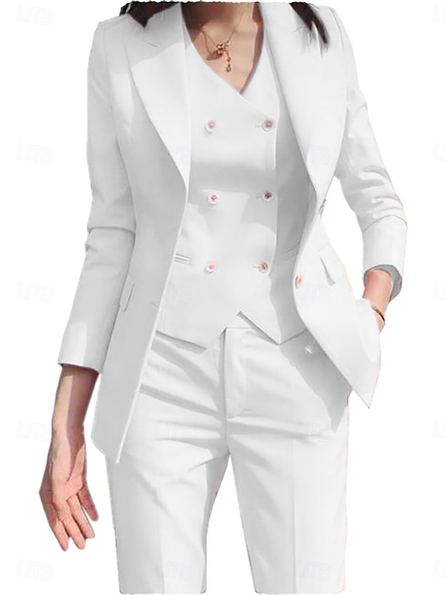  3 Piece Mother of the Bride  Elegant Simple Shirt Collar Ankle Length Polyester Long Sleeve with Solid Color