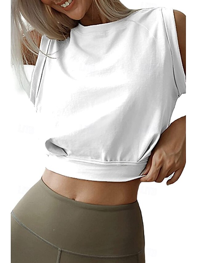  Women's Blouse Plain Casual Sleeveless Crew Neck Regular Tops Daily Holiday Going out Ruched Black White Army Green Summer