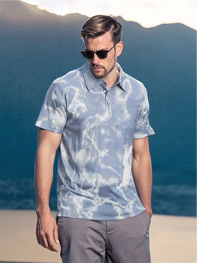  Herren poloshirt Blau Kurzarm Shirt Golfkleidung, Kleidung, Outfits, Kleidung