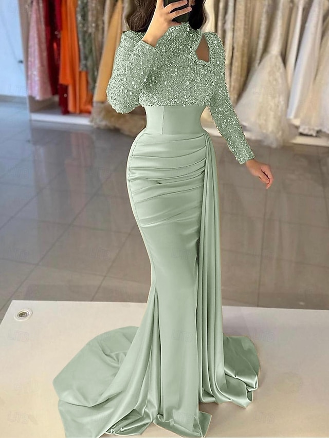 Daffodil Off Shoulder Floral Mermaid Sweep Train Evening Dress Beaded Long Formal Gown main image 1