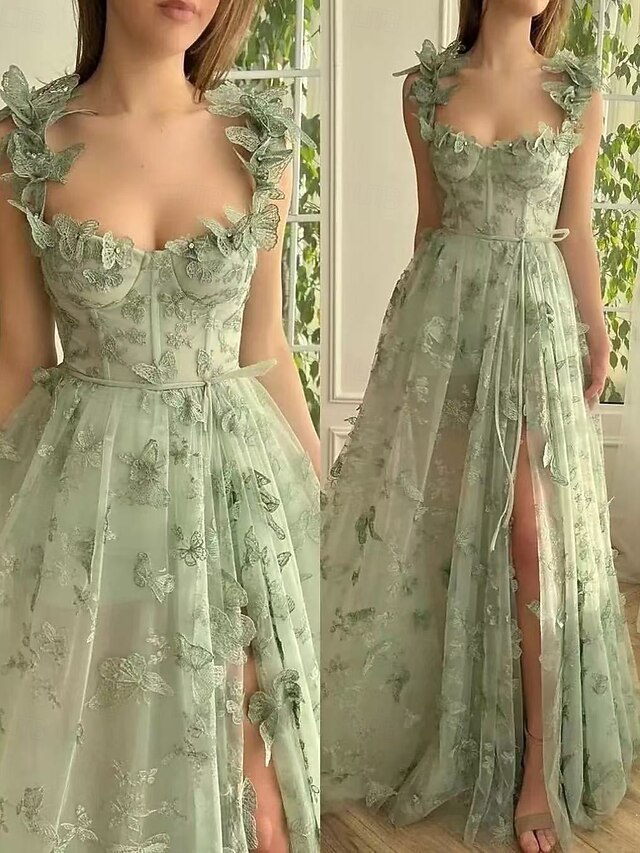  Rochii de prom tip A-Line Rochie elegantă de nuntă de gală cu cravată neagră Trenă plimbare/iarbă fără mâneci bretele subțiri dantelă cu aplicații de strasuri