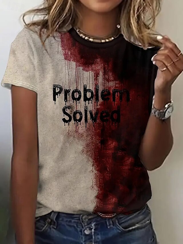  Pentru femei Tricou Topuri de vară Grafic Imprimeu Clasic Casual Manșon scurt Stil Nautic Crop Tops Zilnic Sfârșit de săptămână Imprimeu Curcubeu Vară Primăvară Toamnă