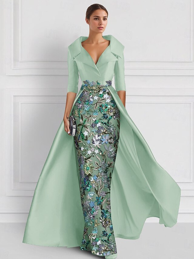 A-line Embroidery Sequins Beaded Cocktail Ball-gown Evenning Dress Formal Occasion Party for Women