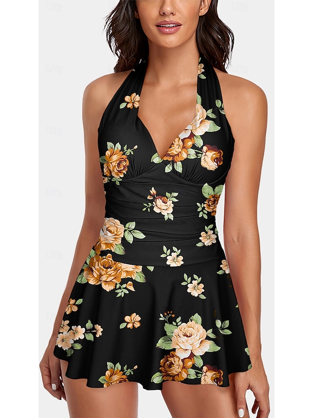  Femme Maillots de Bain Tankini Maillot de bain Hawaïen mode Fleur Sans Manches Maillots de bain