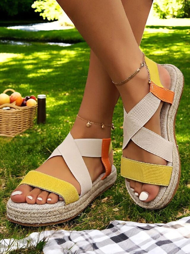  Women's Colorful Espadrille Platform Sandals – Stylish and Comfortable Strappy Summer Sandals for Casual Outfits and Beach Vacations