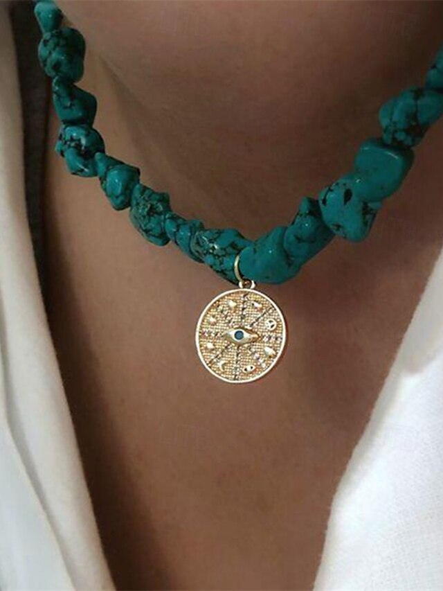  1st Halsband For Dam Sten Blå Gata Dagligen Legering Retro Orm Sol