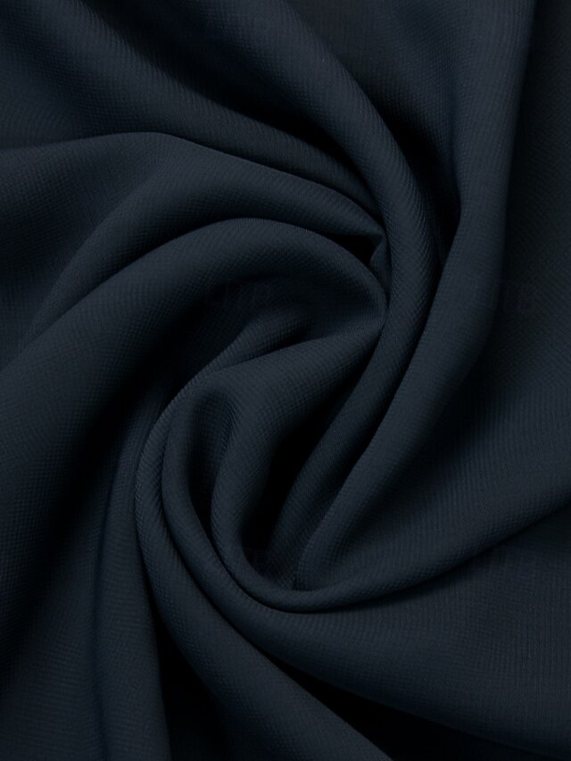 Chiffon Navy Ruched A Line Mother of the Bride Dress with Half Sleeve