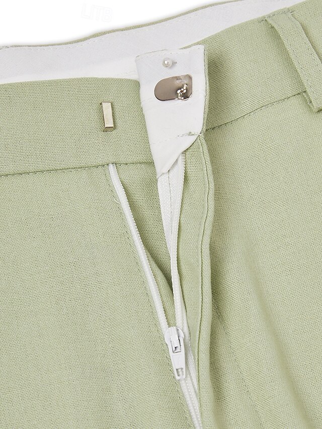Two-Piece Men's Linen Suit In Solid Colors Tailored Fit With Single Breasted Two-Button Design main image 1