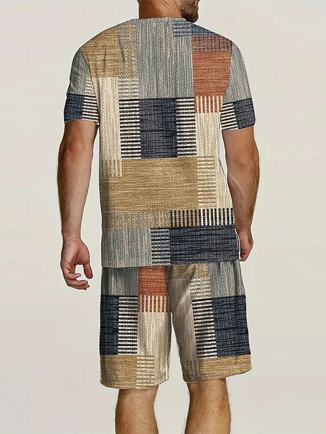 Stylish Color Block Mens TShirt for Summer Outdoor Fashion