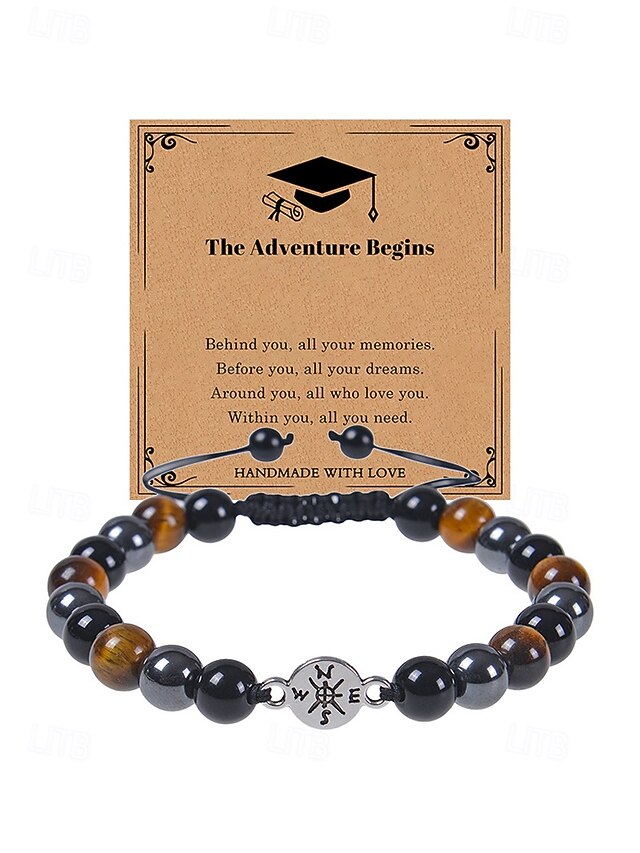 thumbnail image 2 of Natural Brown Tiger's Eye Beaded Bracelet For Men - Round Stone, 7.8 Inches, Handmade 2 of 4