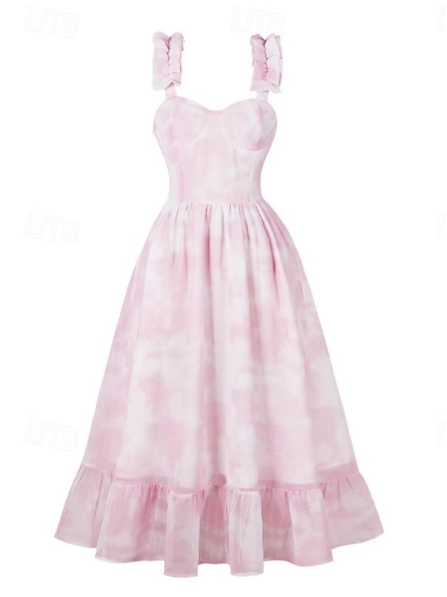  Retro Vintage 1950s Dress Swing Dress Floral Women's Carnival Masquerade Daily Wear Bachelorette Party Adults' Dress Homecoming Dresses