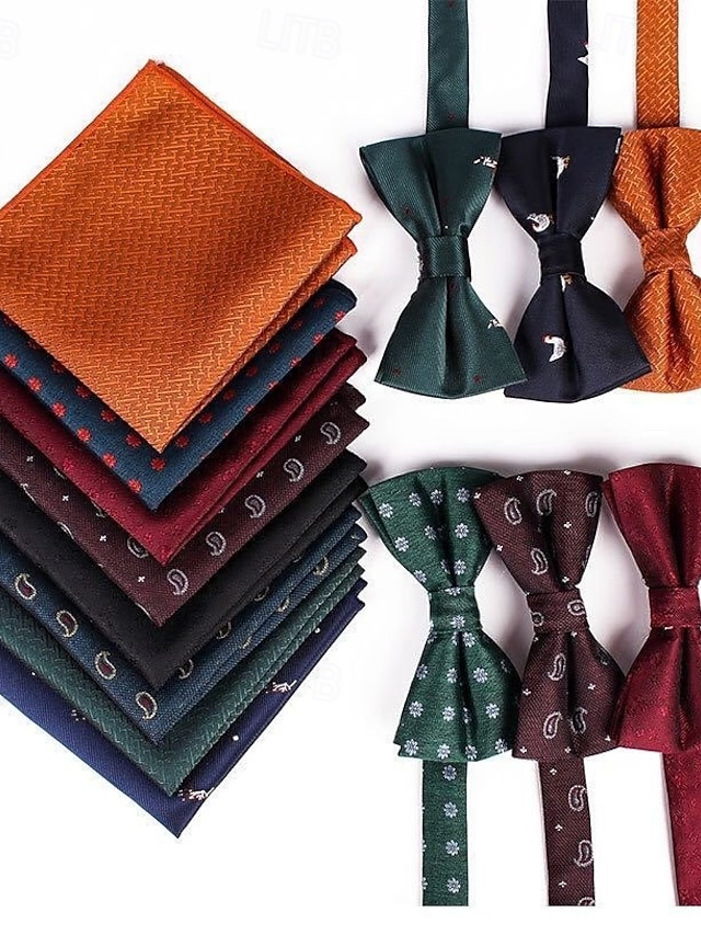  Corbata de Moño Vintage para Boda de Hombres Fiesta Regreso a Casa Corbata de Moño con Estampado Floral Burdeos Azul Marino Verde Oscuro