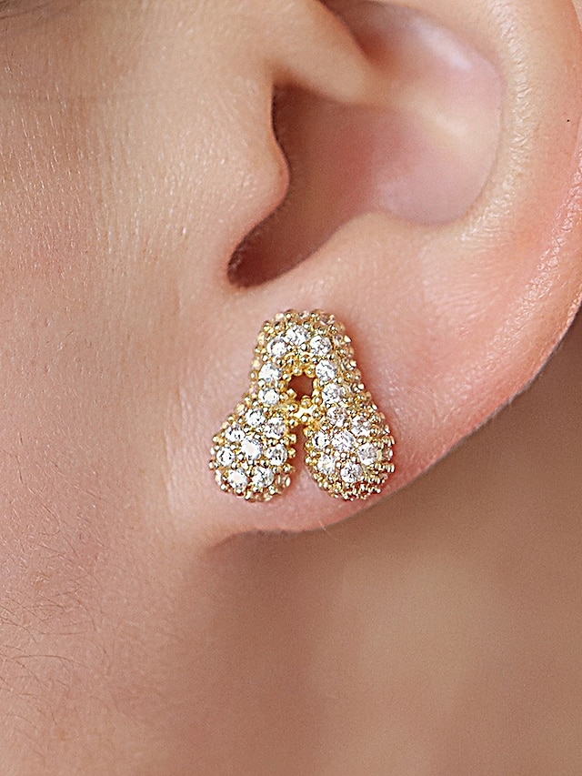  Boucles d'oreilles à tige initiales en strass doré - Boucles d'oreilles à lettres scintillantes personnalisées pour femmes, bijoux en cristal étincelants de A à Z, parfaits pour un usage quotidien, un cadeau de remise de diplôme, un cadeau de fête des mèr