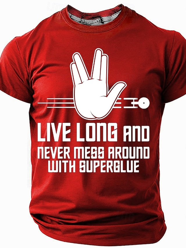  Voor heren Grappig jargon T-shirt Korte mouw T-shirt 3D-afdrukken Strakke ronde hals Overhemd Modieus Dagelijks Casual Straat Casual Dagelijks Zwart Rood blauw Zomer Lente Kleding S M L XL XXL XXXL