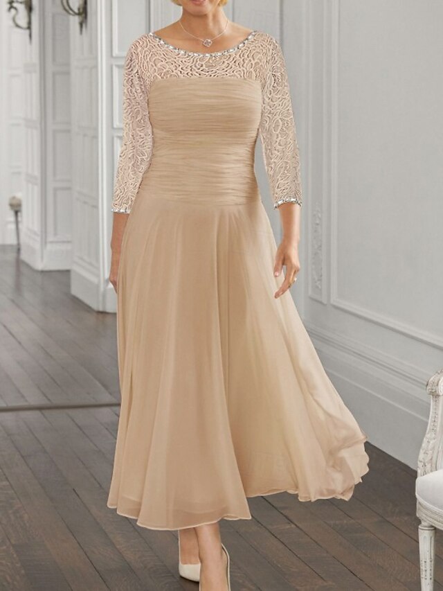 A-Line Ankle Length Party Dress Cocktail Dress Wedding Guest Dress ...